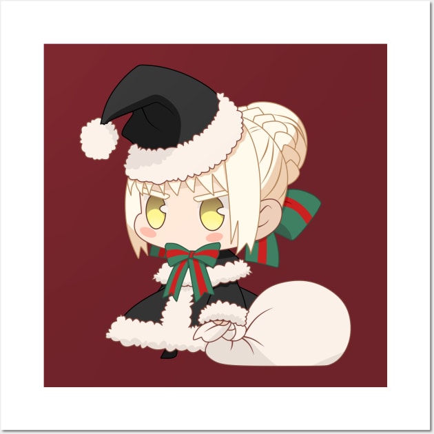 CUTE CHIBI SANTA SABER ALTER 2 from Fate Stay Night Wall Art by zerooneproject